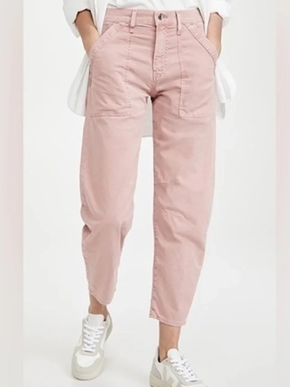 Veronica beard Charlie high rise barrel leg clr rosewood jeans size 28